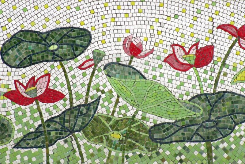 mur céramique hanoï lotus